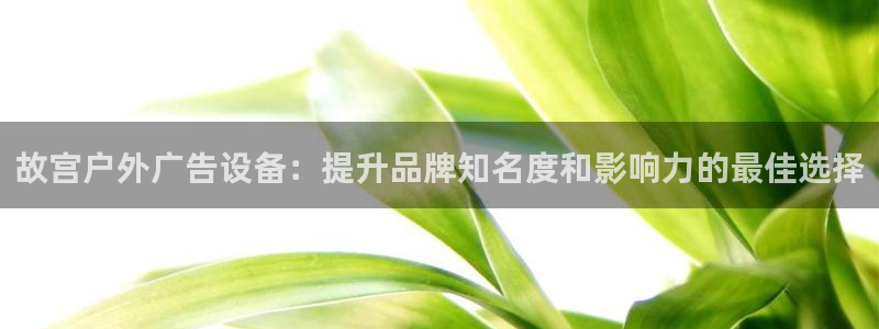 杏宇平台客服：故宫户外广告设备：提升品牌知名度和影响力的最佳选择