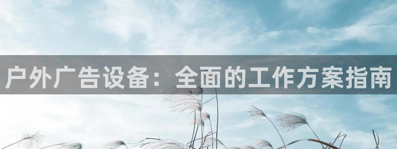 杏宇平台总代理：户外广告设备：全面的工作方案指南