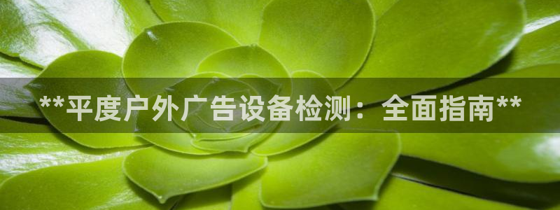 杏宇平台登录步骤是什么：**平度户外广告设备检测：全面指南**