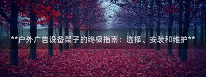 杏宇平台代理怎么样可靠吗：**户外广告设备架子的终极指南：选择、安装和维护**