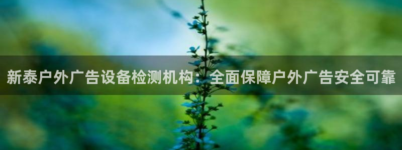 杏宇平台怎么样：新泰户外广告设备检测机构：全面保障户外广告安全可靠