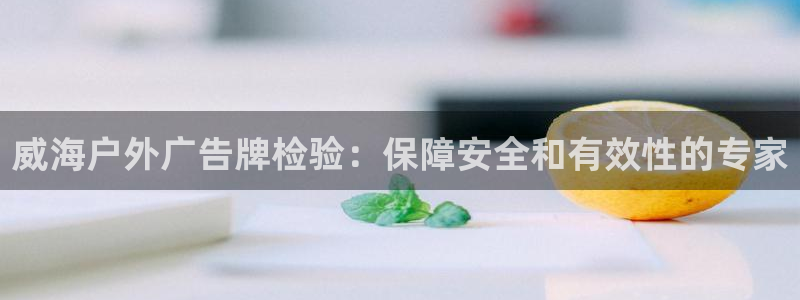 杏宇平台代理多少钱：威海户外广告牌检验：保障安全和有效性的专家