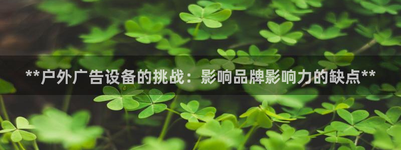 杏宇代理注册：**户外广告设备的挑战：影