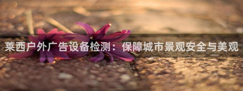 杏宇平台总代理电话：莱西户外广告设备检测